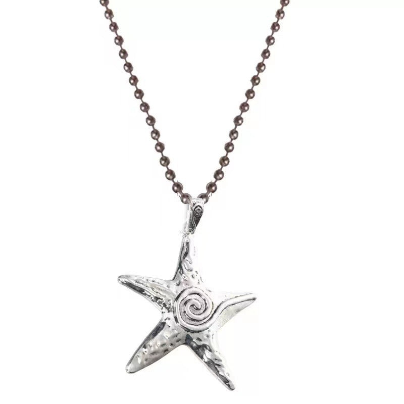 Wholesale Y2K Sweet Cool Sea Star Necklace Female Niche Retro Sweet Cool Spice Girl Style Sub-culture Ins Star Starfish Clavicle Chain