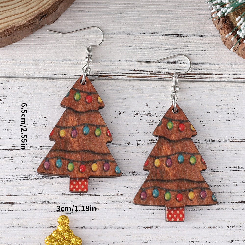Wholesale Christmas lights Christmas tree pendant earrings