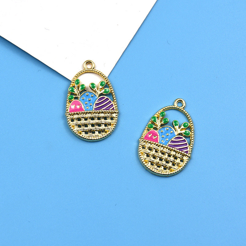 Wholesale 10pcs/pack Easter Egg Carrot Pendant DIY Alloy Accessories