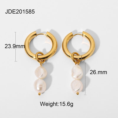 Wholesale  Stainless Steel Pearl Earrings Light Luxury  Earrings