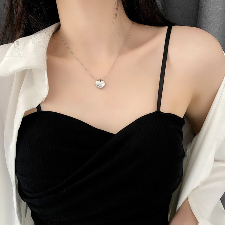 Wholesale Gold Heart Titanium Steel Necklace ACC-NE-Yuxi007