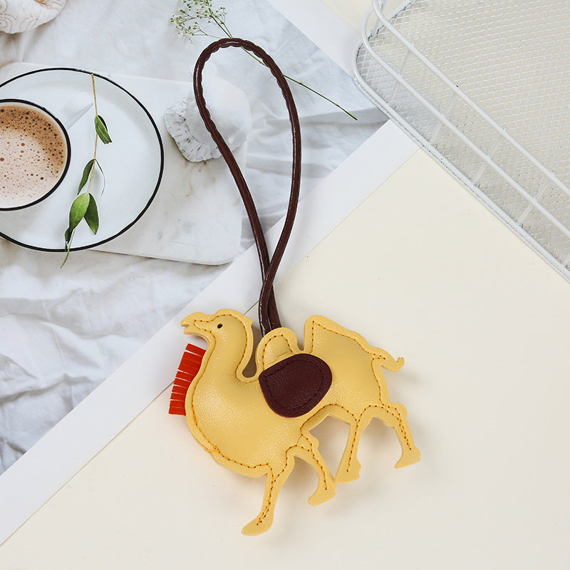 Wholesale Cute Pegasus Pendant PU Leather Camel Keychain