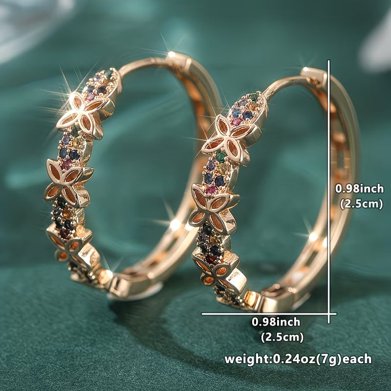 Wholesale Luxury minimalist chic hoop earrings with zircon accents for women