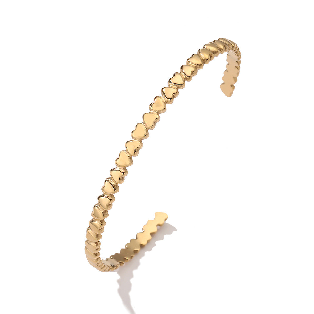 Wholesale 18K gold plated heart stainless steel bracelet