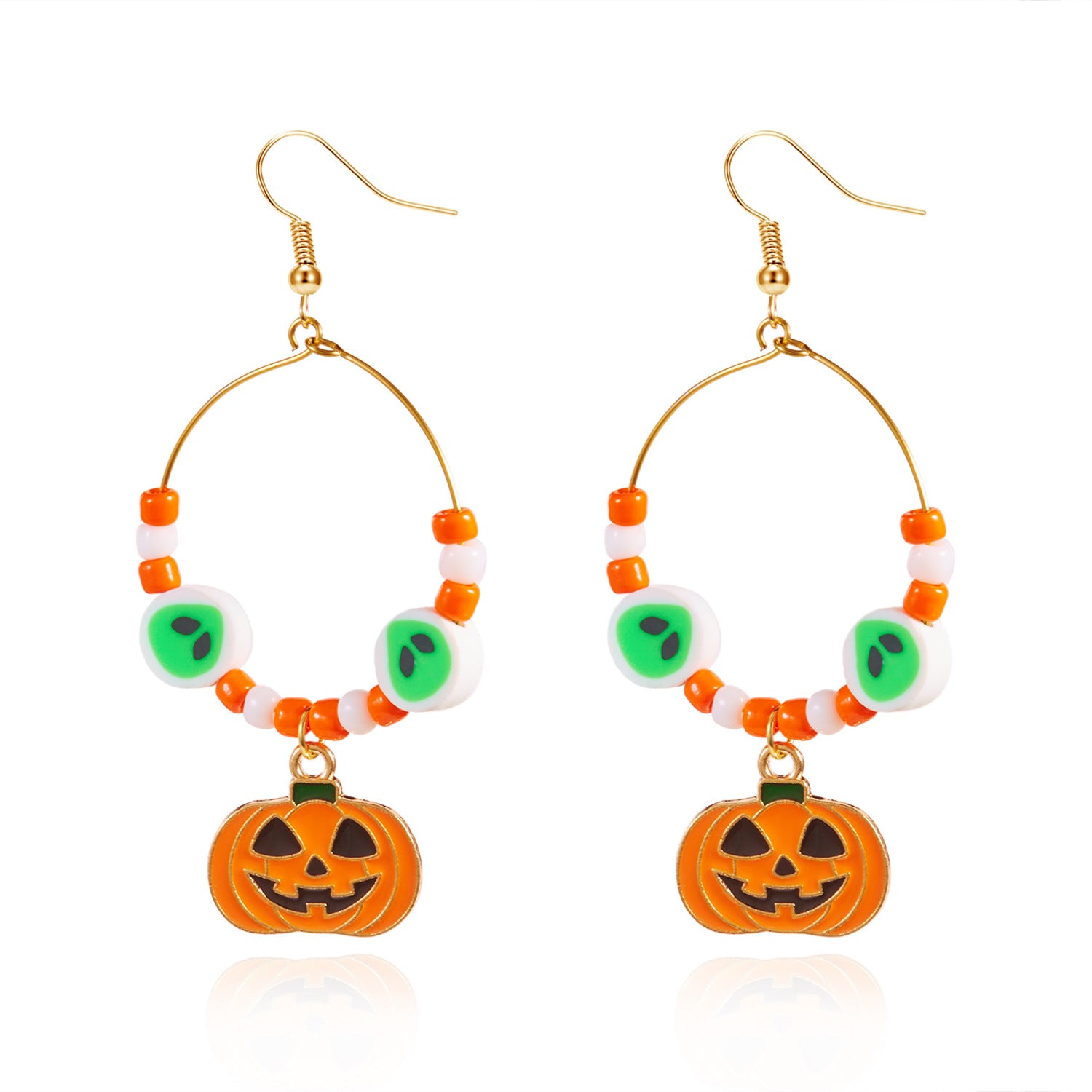 Wholesale  cartoon funny expression diamond ghost pendant earrings