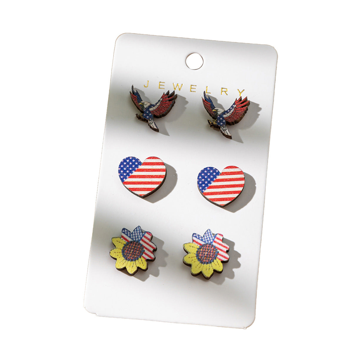 Wholesale Independence Day Painted Wooden Earrings