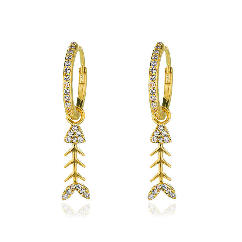 Wholesale mermaid tail jewelry suit clavicle chain earrings