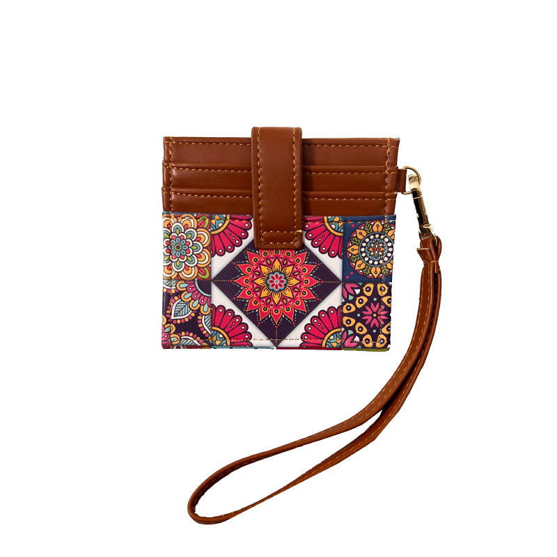 Wholesale Chic Ethnic Style Card Holder Compact Ultra-Thin Multiple Slots Boutique Resale Accessory