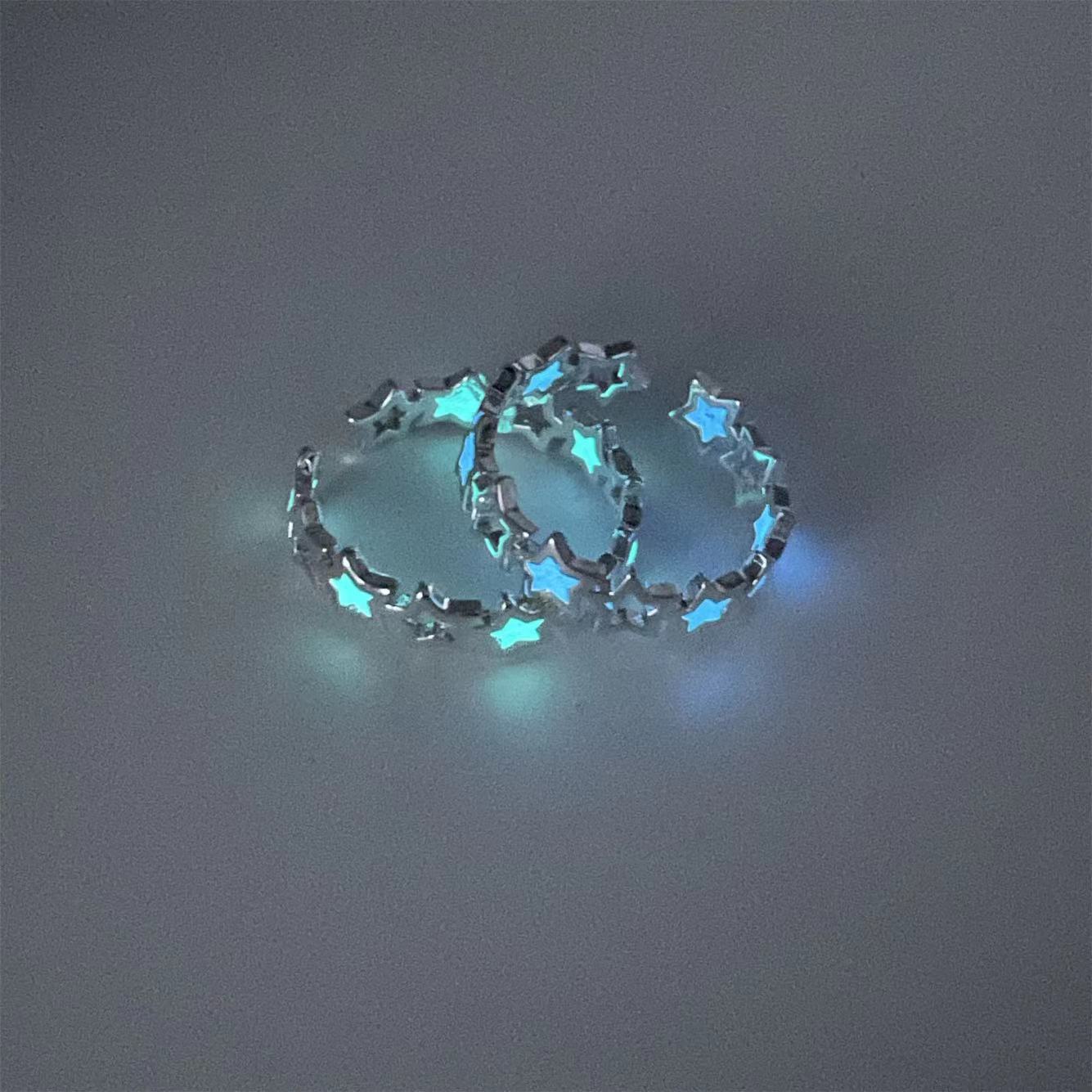 Wholesale luminous five-pointed star ring