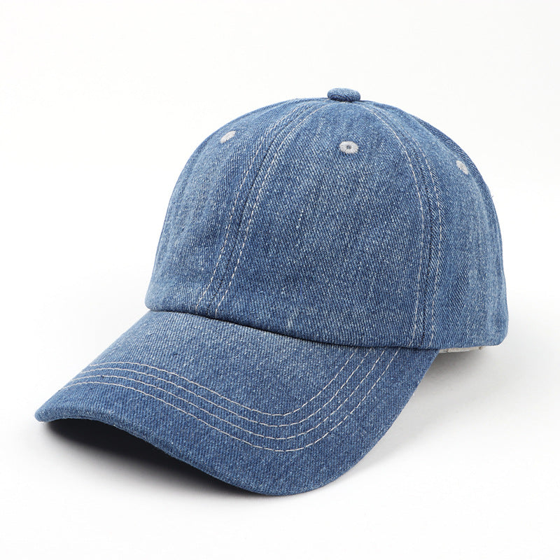 Wholesale Solid Color Plain Cotton Denim Baseball Cap ACC-HT-LueLan020