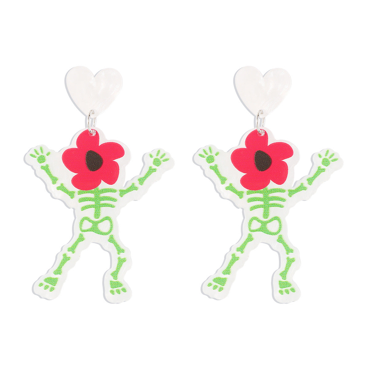 Wholesale  personalized funny cartoon earrings Halloween  letter skull earrings