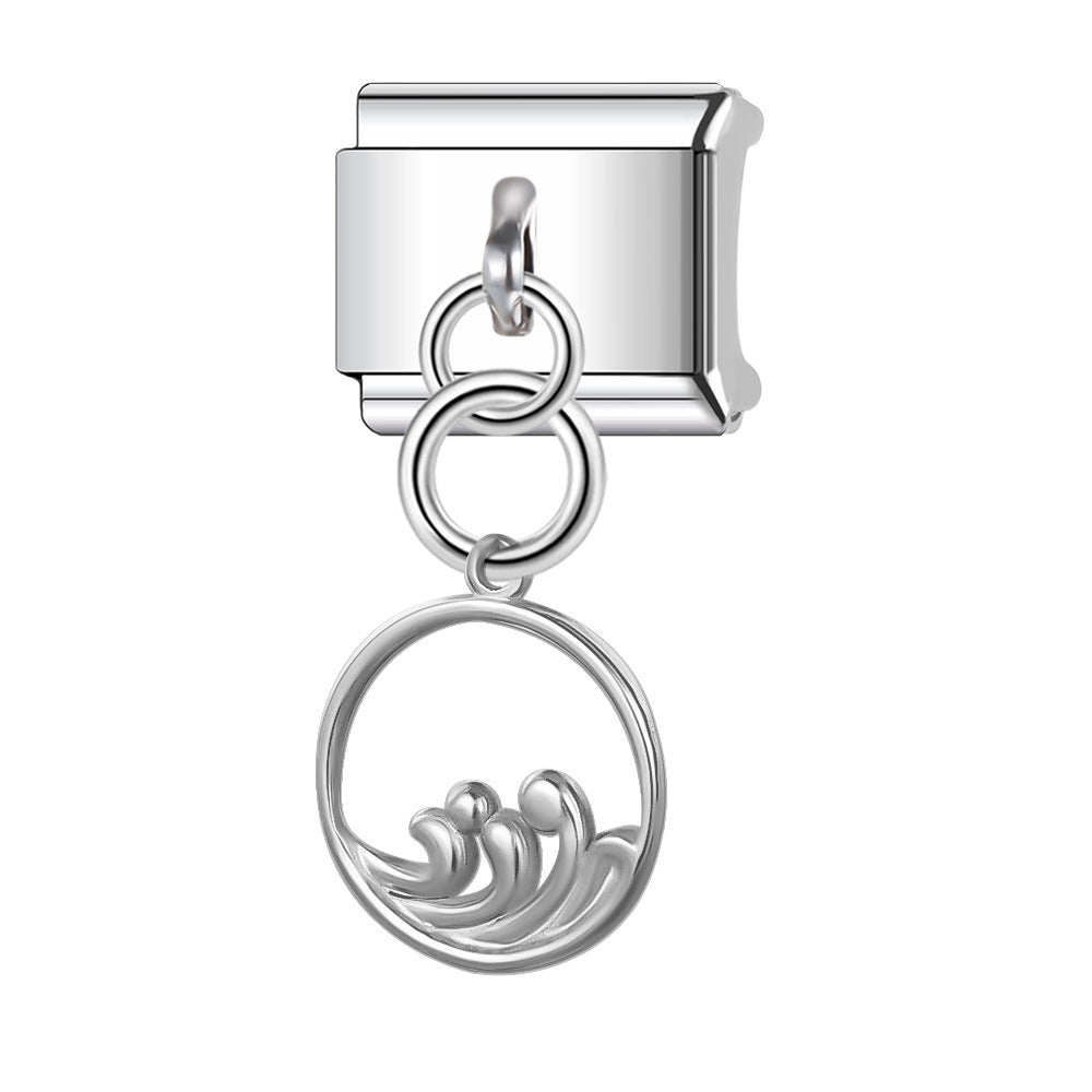 Wholesale Italian Charm Bracelet 9mm DIY 9mm Single-Section  Creative Stainless Steel Composable Bracelet