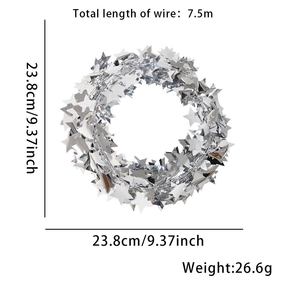Wholesale Iron wire five-pointed star lace color strips Independence Day metal wire decoration