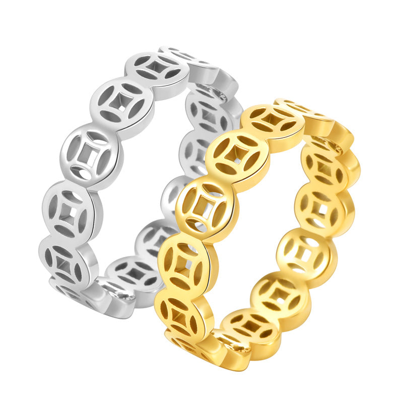 Anello di rame cavo in acciaio al titanio all'ingrosso