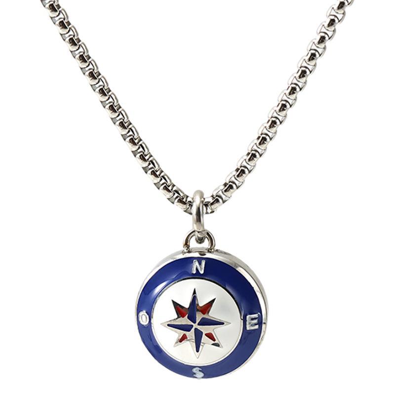 Wholesale Stainless Steel Compass Nautical Anchor Pendant Sweater Necklace ACC-NE-ZhongYao006