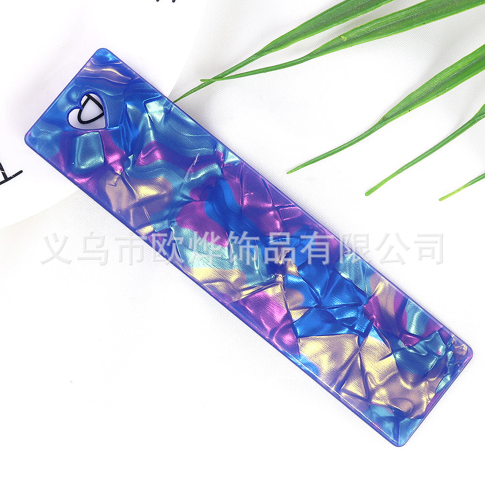 Wholesale 10PCS DIY Textured Acrylic Heart-shaped Bookmark with Keyhole Design