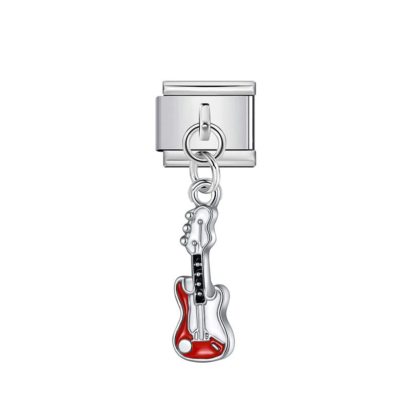 Wholesale Stainless Steel &  Enamel Music-Themed Modular Pendants – Italian DIY Bracelet &  Bead Jewelry ( Premium Resale Quality)
