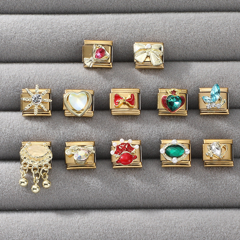 Wholesale Vintage Splice DIY Charm Bracelet Italy Module Pendant Jewelry Accessory for Resale