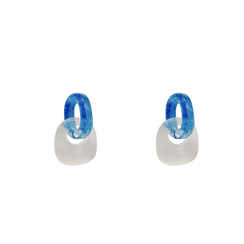 Wholesale Blue Acrylic Transparent Geometric Earrings