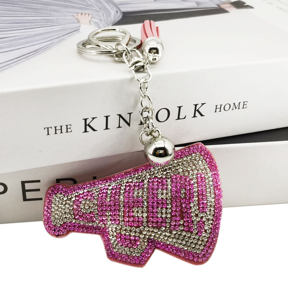 Wholesale creative velvet diamond English letter keychain