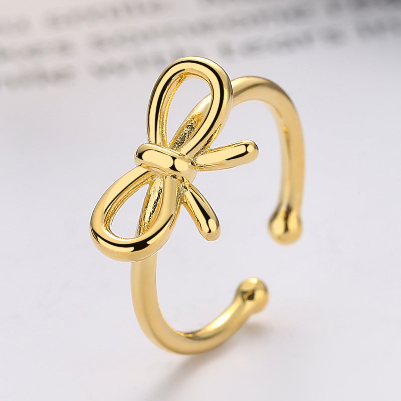 Wholesale S925 Silver Bowknot Open Ring ACC-RS-ChaoXuan003