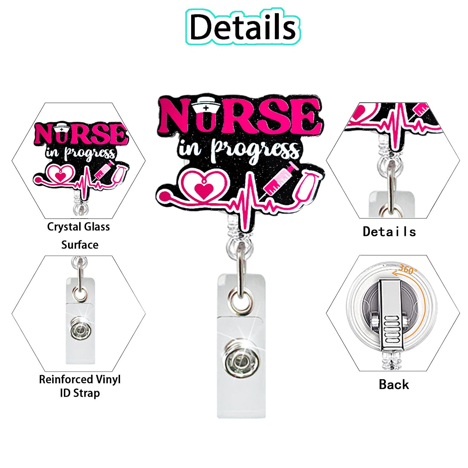 Wholesale Puppy Animal Cat Skeleton EKG Acrylic Badge Scroll Retractable Keychain Badge Reels ACC-KC-ChiHai015