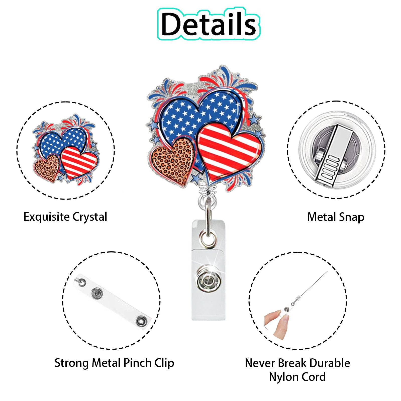 Wholesale Patriotic Eagle Retractable Badge Holder - Chic Office Decor Fashion Accessory for Resale