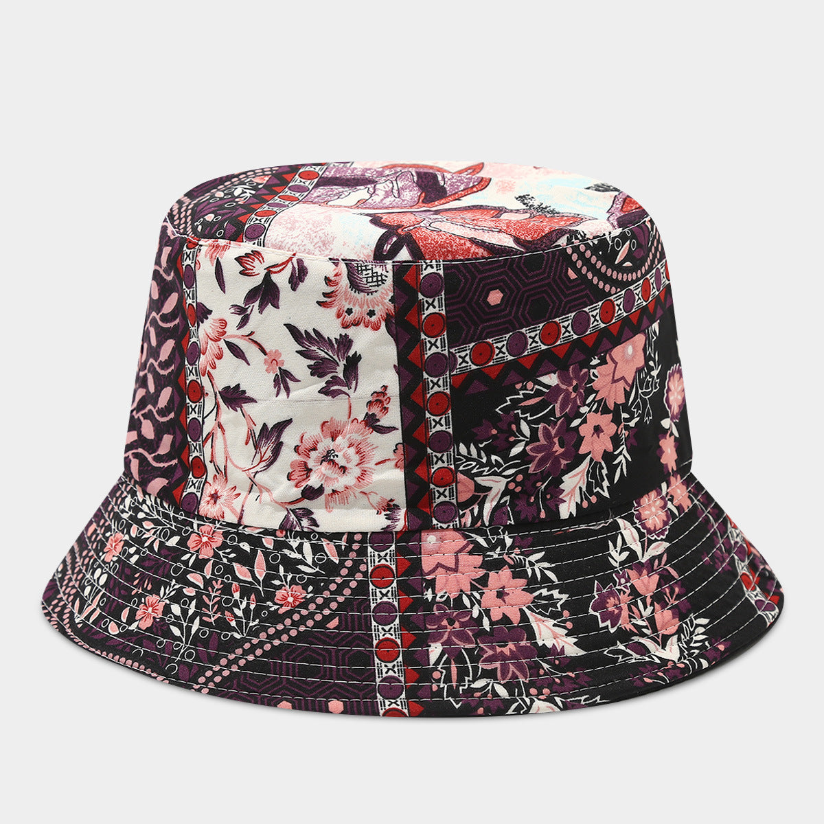 Wholesale Bohemian Small Flower Full Print Sunscreen Fisherman Hat