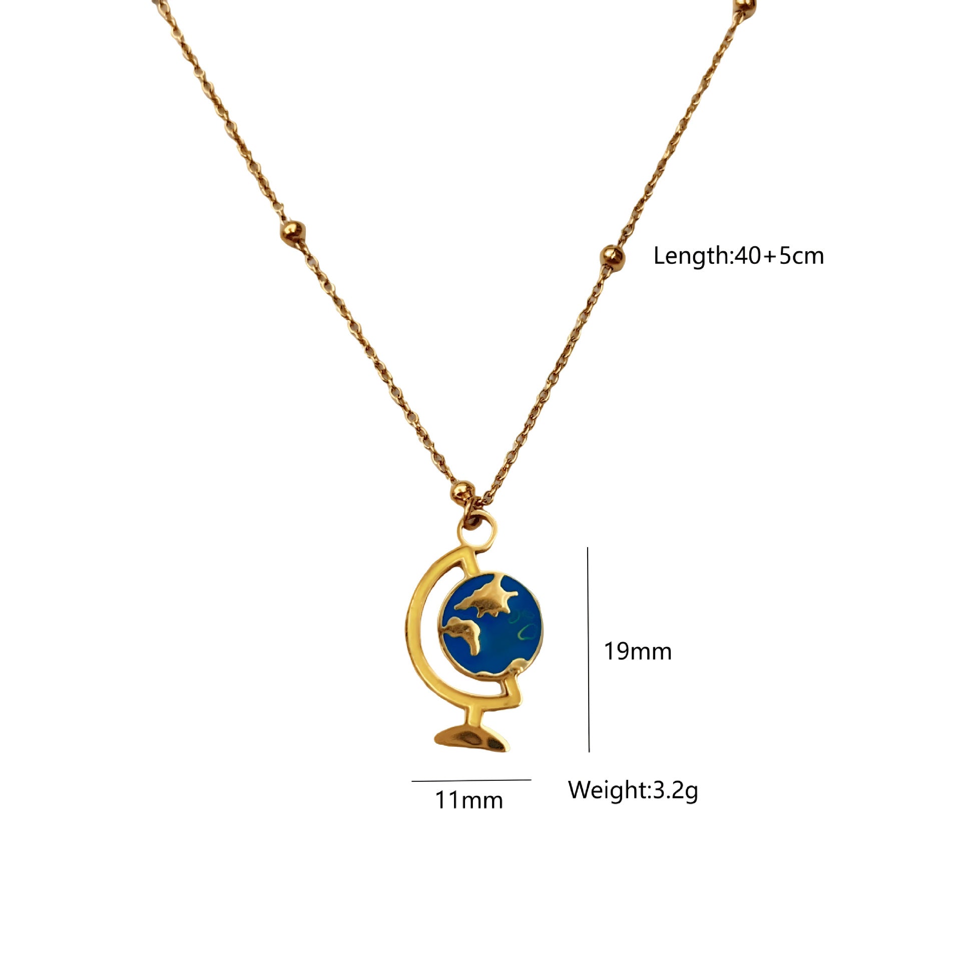 Wholesale  Devil's Eye Pendant Gold Chain Stainless Steel Gold Plated Planet  Necklace