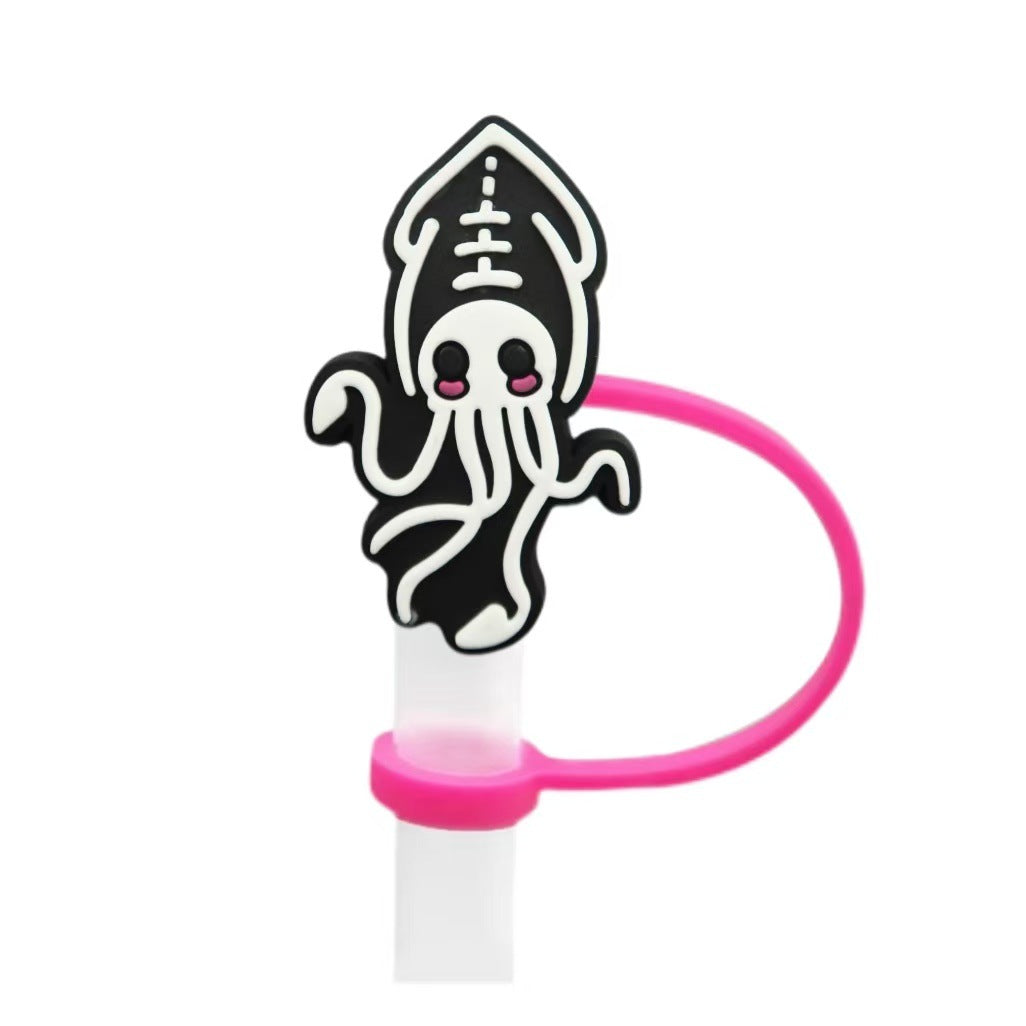 Wholesale 10pcs  themed animal skull shapes Straw Cover Straw Tube Cap