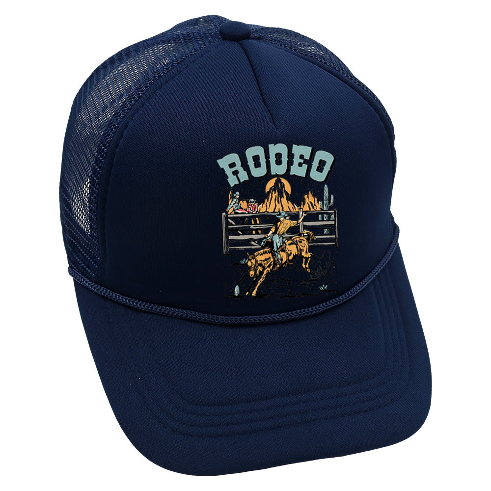 Wholesale Trucker Hat Cowboy Baseball Cap Casual Printed Sponge Mesh Hat ACC-HT-HaiPu016