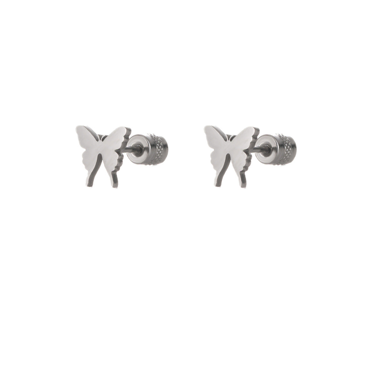Wholesale Stainless Steel Butterfly Ear Cuff Stud Earrings Geometric Design Fashion Jewelry Accessory for Party Gift