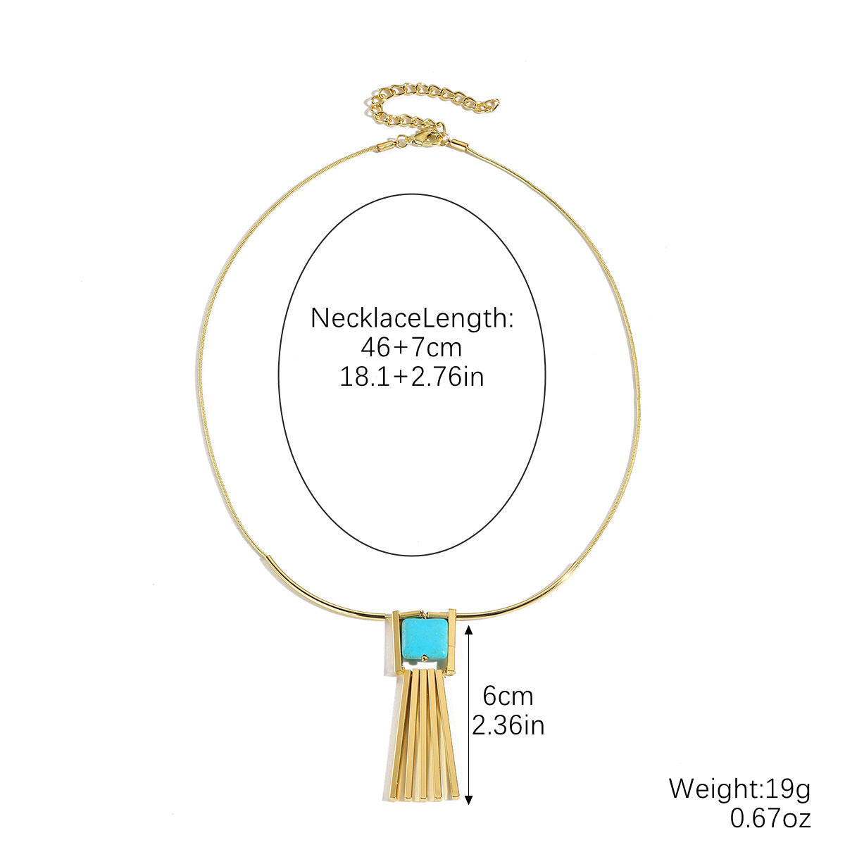 Wholesale Natural Turquoise Beaded Bohemian Ethnic Style Double-Layer Necklace