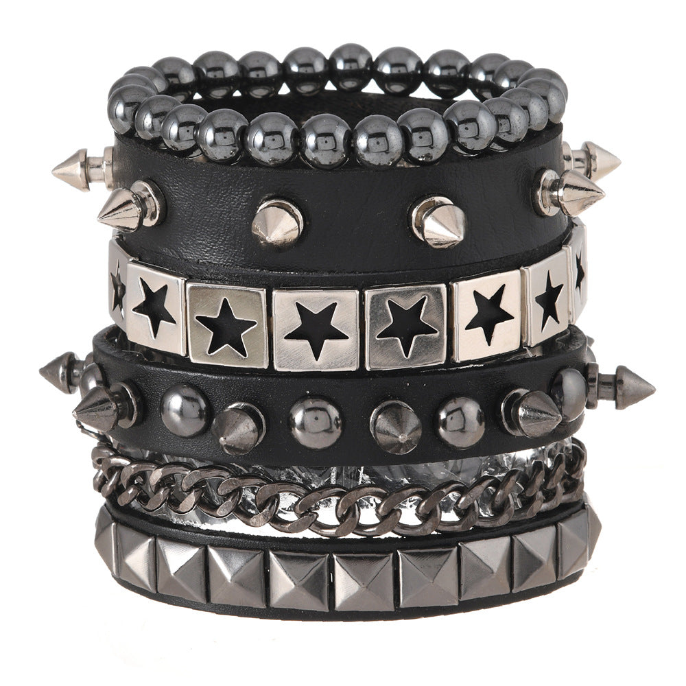 Wholesale Multi-layer Punk Style Chain Bracelet