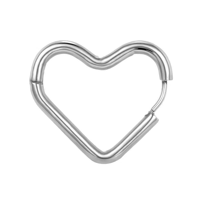 Wholesale Titanium steel square heart earrings