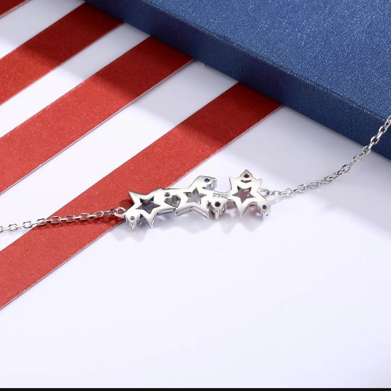 Wholesale Stainless steel American Flag Bracelet Red White Blue Heart Bracelet