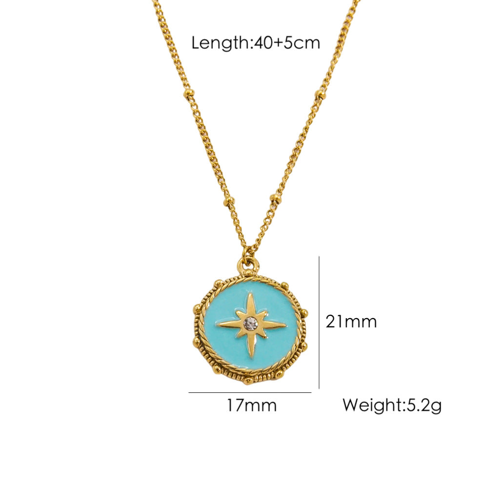 Wholesale  Stainless Steel Jewelry Necklace Set Natural Stone Handmade Chain