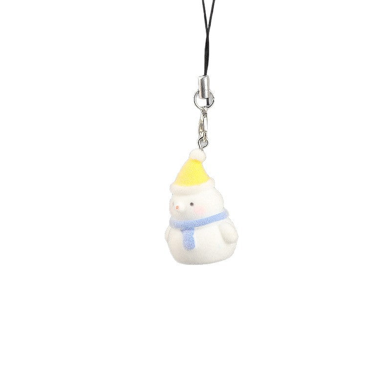 Wholesale Resin flocked Christmas pendant keychain