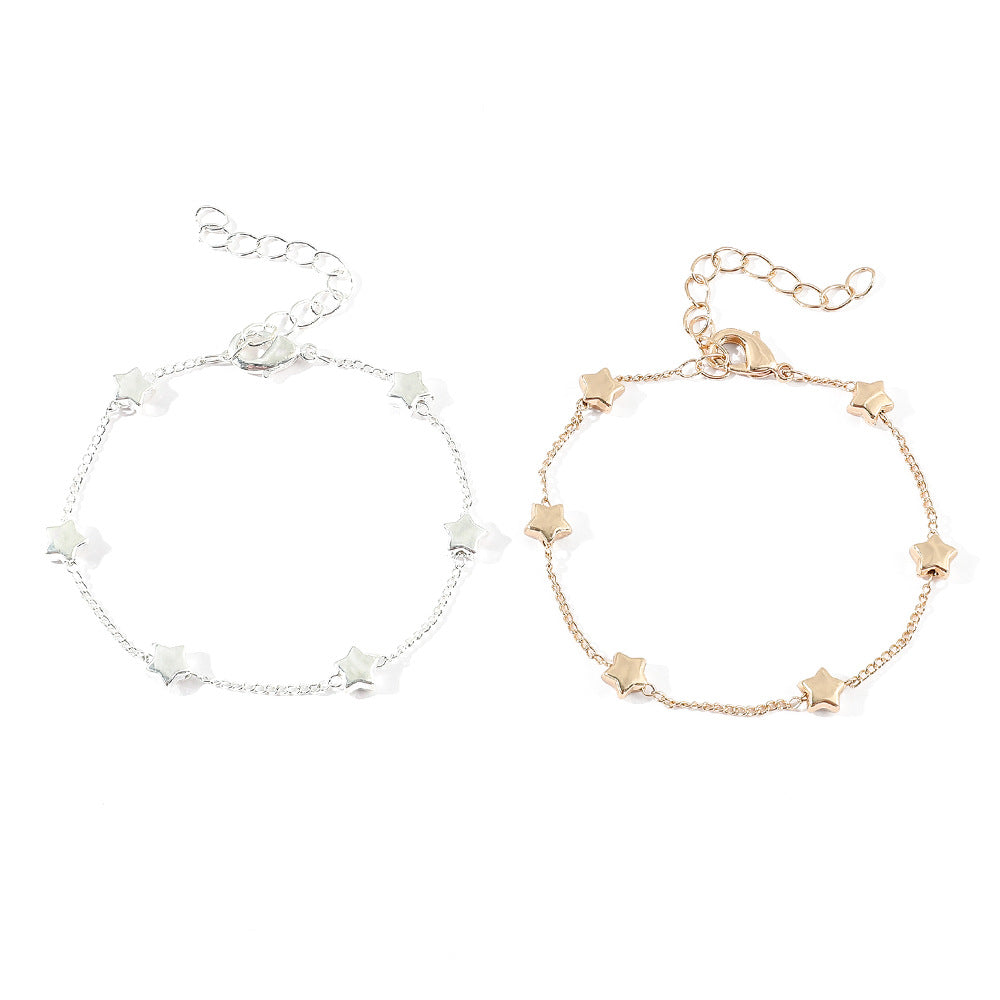 Wholesale Zinc Alloy Five-Pointed Star Bracelet - Fashion Accessory for Couples,  Everyday Wear and Boutique Resale