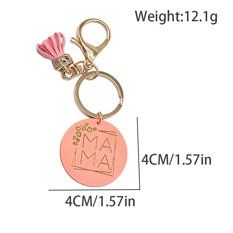 Wholesale Mother's Day Gift MAMA Wooden Sign Letter Tassel Keychain ACC-KC-TuoYi002