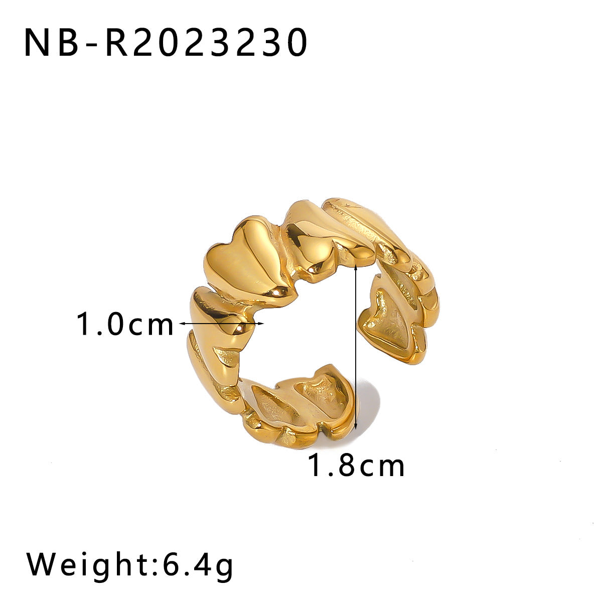 Anillo de acero de titanio de amor geométrico de forma geométrica al por mayor