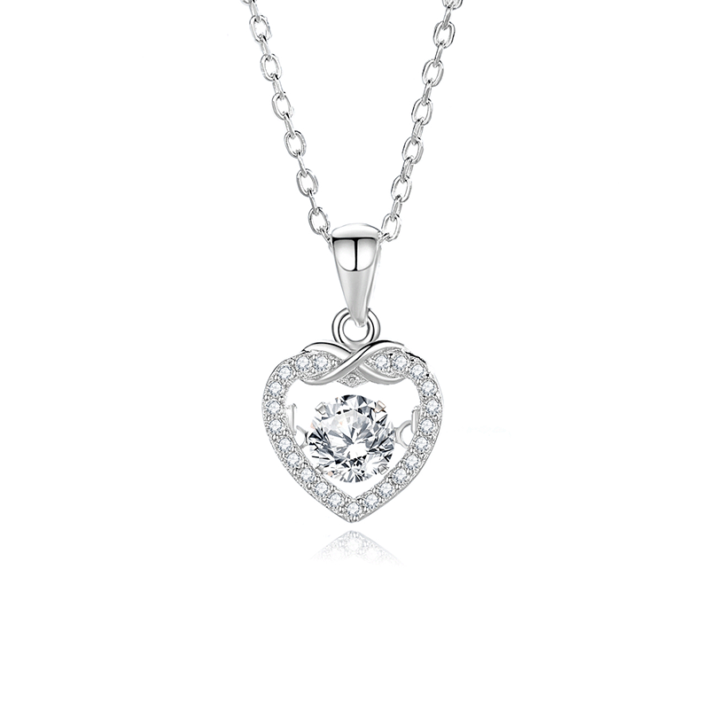 Wholesale Valentine's Day S925 sterling silver heart necklace