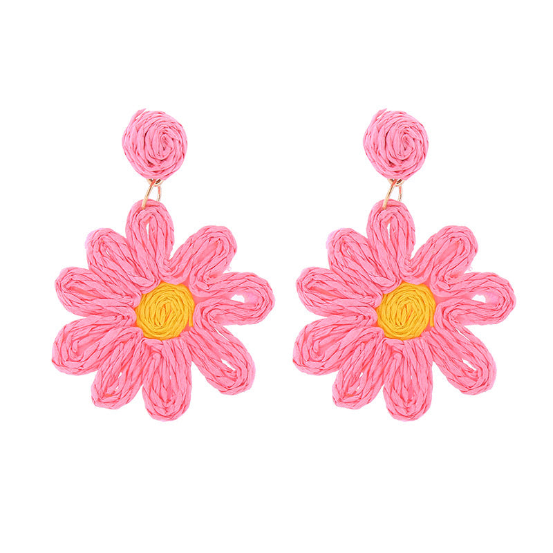 Wholesale Bohemian Handwoven Flower Earrings ACC-ES-CT028