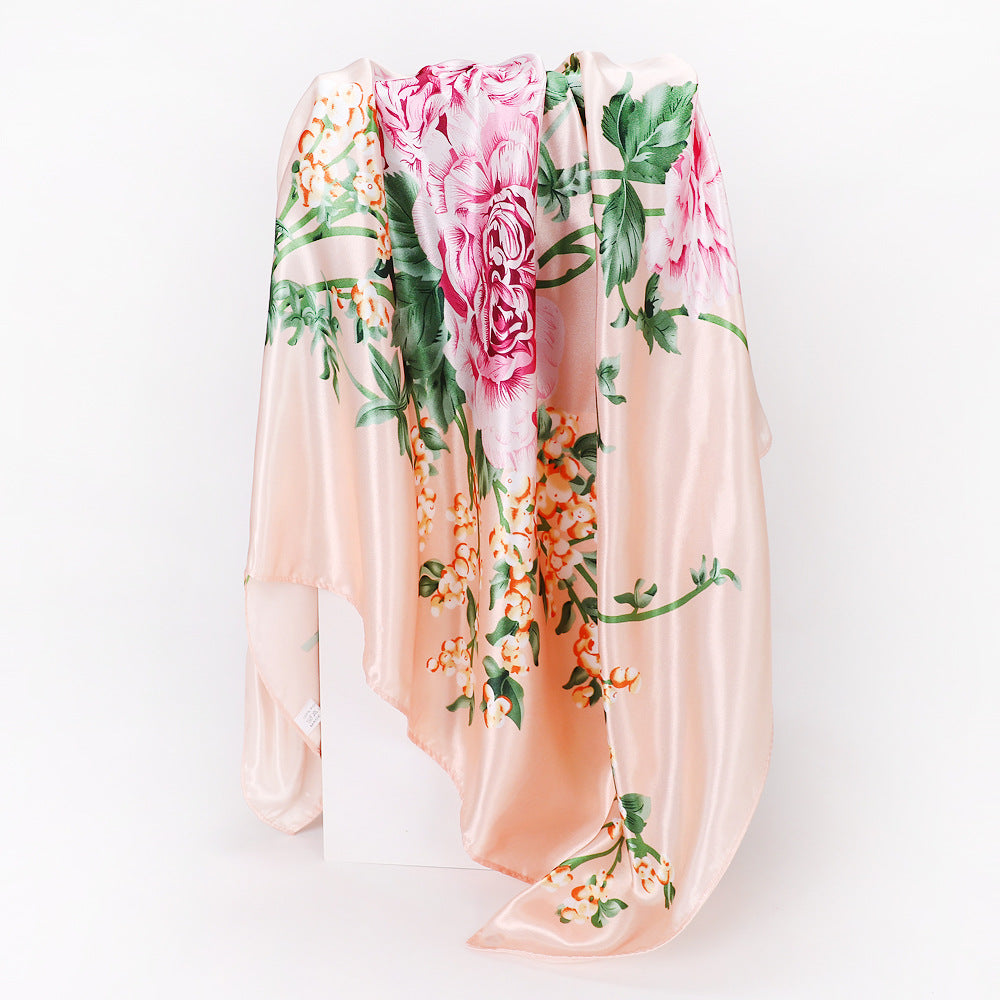 Wholesale Retro Printed Satin 90cm Silk Scarf