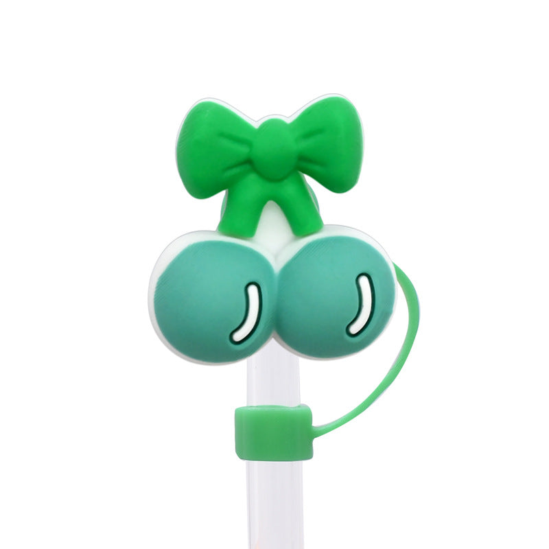 Wholesale Random 100pcs Multicolor Cherry Straw Cover 10MM Straw Tube Cap