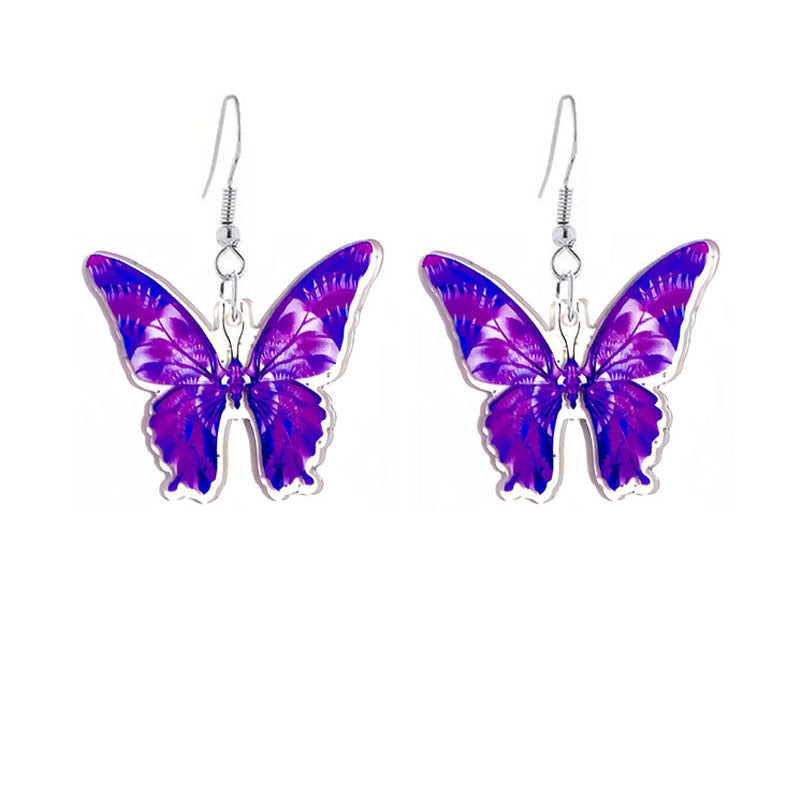 Wholesale Colorful Butterfly Acrylic Earrings ACC-ES-YiYuan014