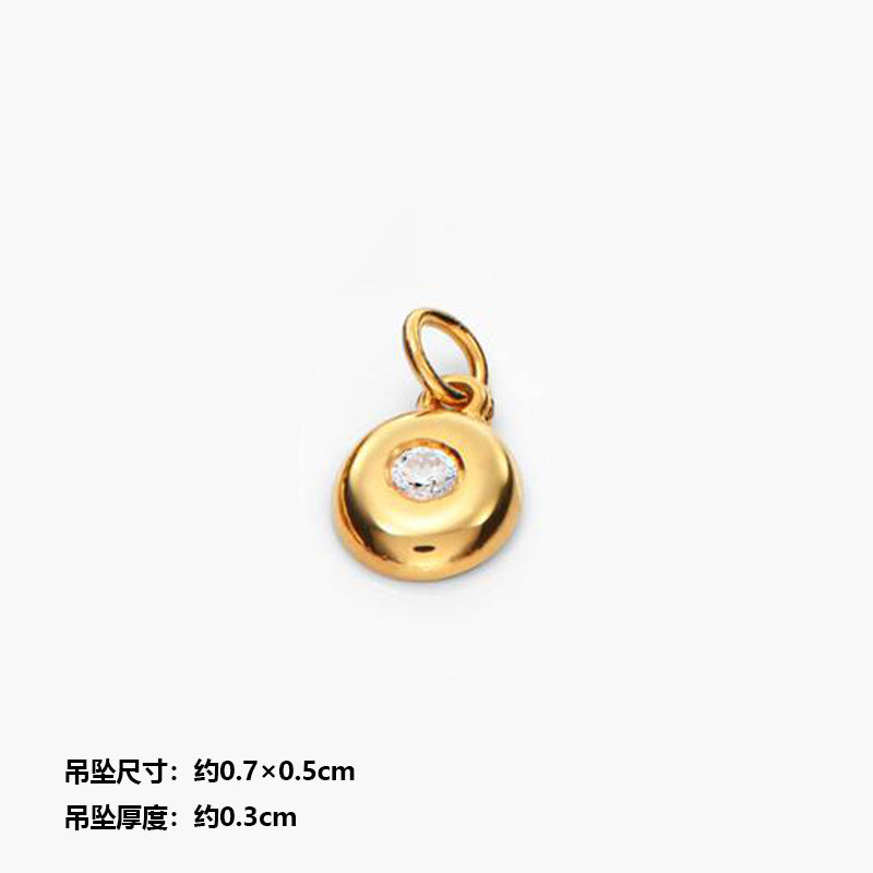 Wholesale Stainless Steel Bubble Letter Pendant 18K Real Gold 26 Letter Necklace