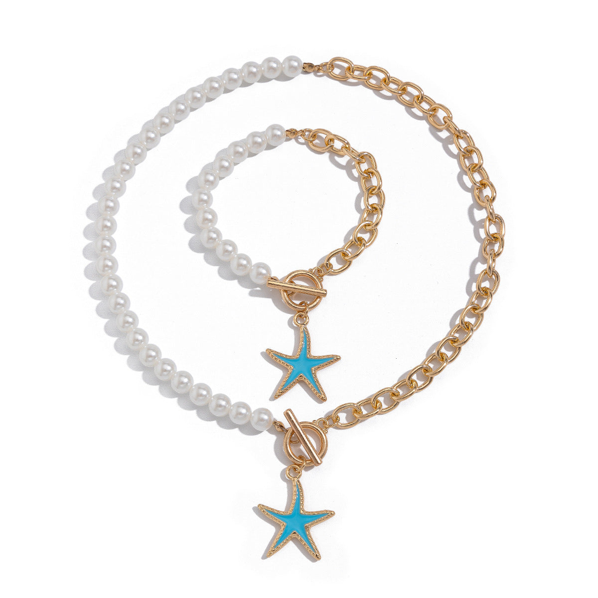 Wholesale Ocean Wind Color Starfish Pendant Necklace