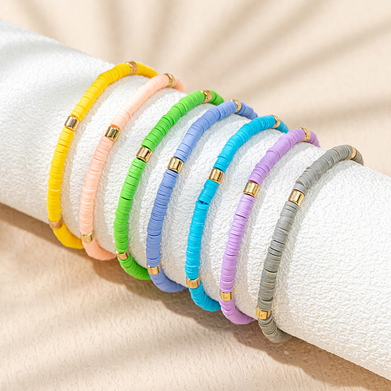 Wholesale contrasting color polymer clay bracelet set