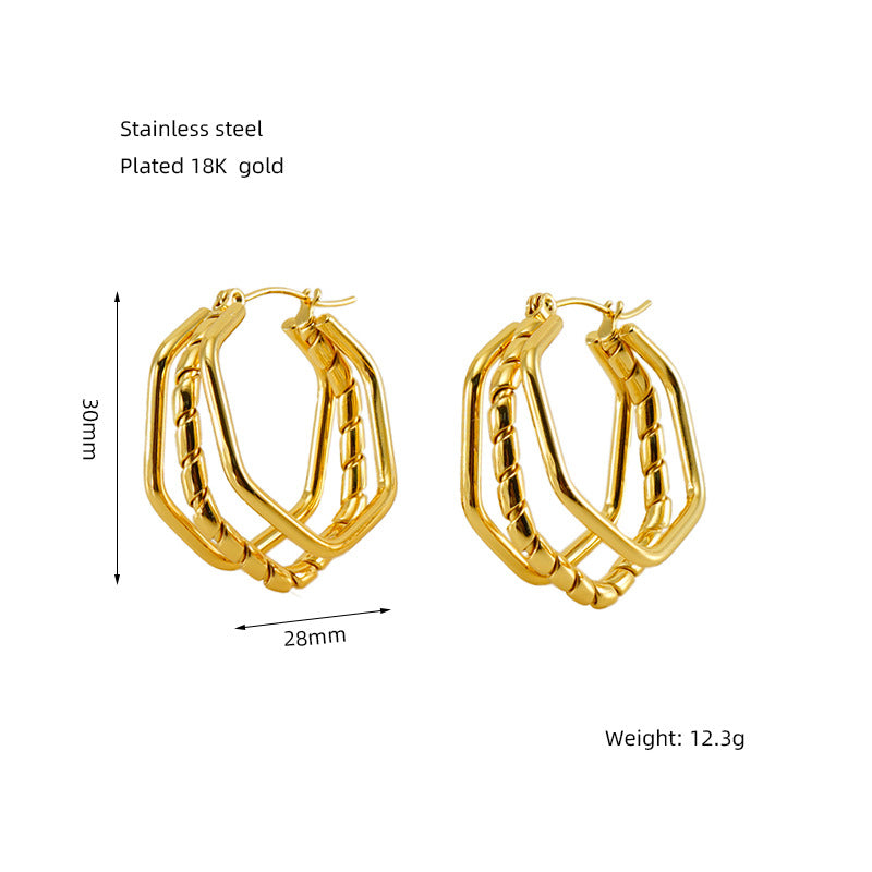 Wholesale 18k gold tassel stainless steel earrings